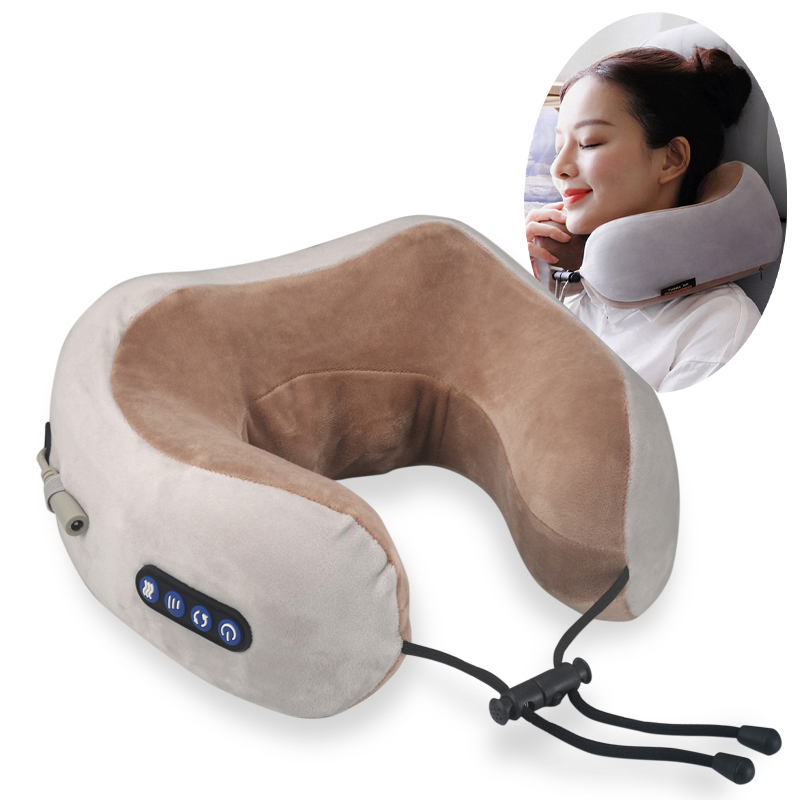 U-Shaped Heated Neck Massager Pillow – Deep Tissue Shiatsu Massage for Neck Pain & Travel Comfort