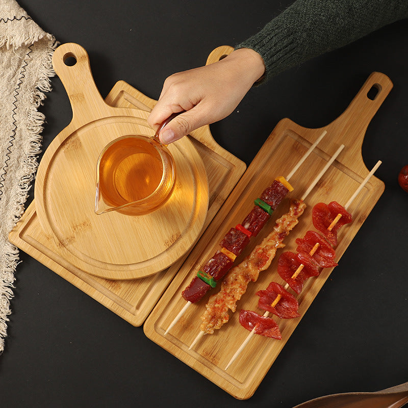 Bamboo Tray Dessert Bread Bamboo Wood Pizza Plate